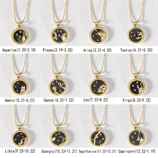 Alloy Clavicle Chain Golden Day Night Necklaces