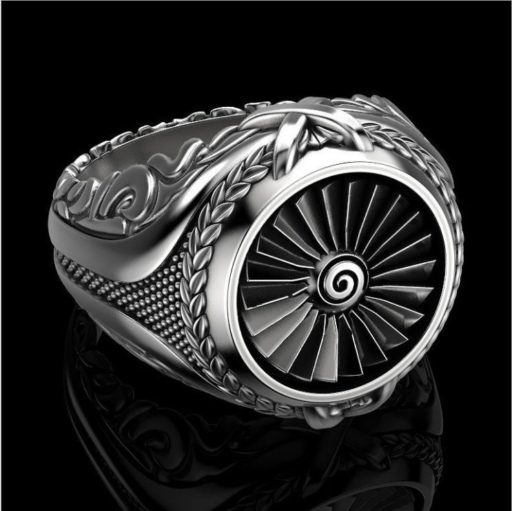 Men's Creative Heavy Metal Turbine Punk Style Rings