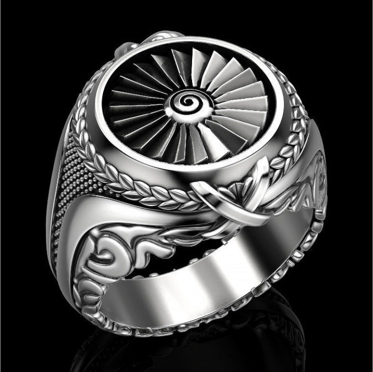 Men's Creative Heavy Metal Turbine Punk Style Rings