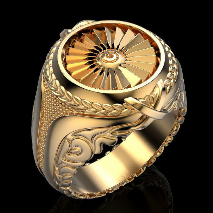 Men's Creative Heavy Metal Turbine Punk Style Rings