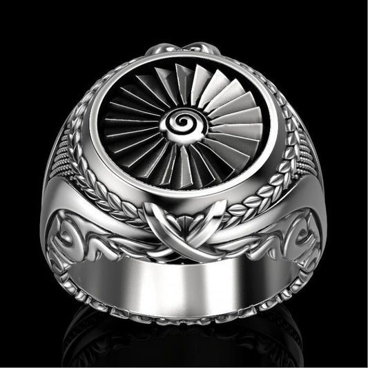 Men's Creative Heavy Metal Turbine Punk Style Rings