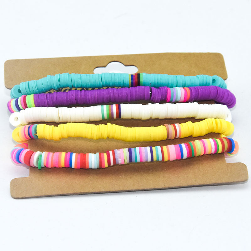 Beach Bohemian Sweet Colorful Soft Pottery Female Bracelets