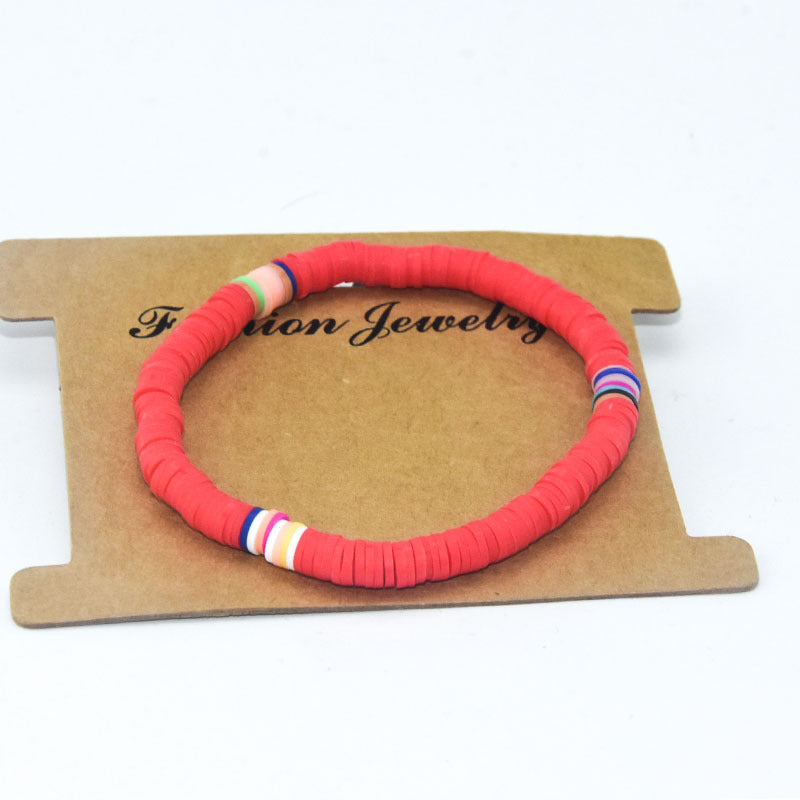 Beach Bohemian Sweet Colorful Soft Pottery Female Bracelets