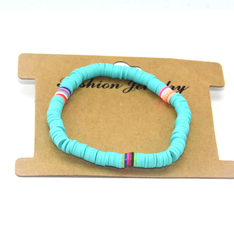 Beach Bohemian Sweet Colorful Soft Pottery Female Bracelets