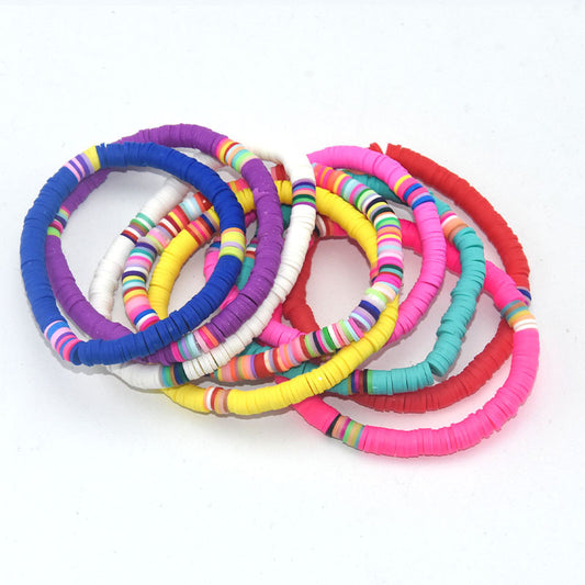 Beach Bohemian Sweet Colorful Soft Pottery Female Bracelets