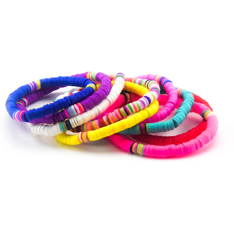 Beach Bohemian Sweet Colorful Soft Pottery Female Bracelets