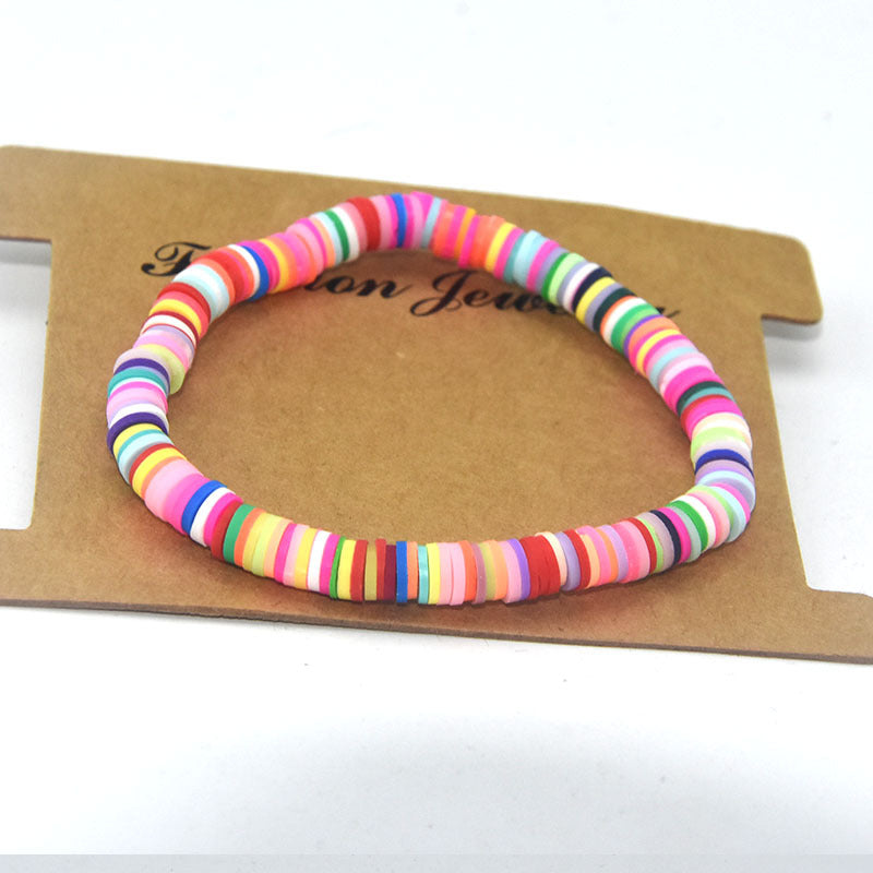 Beach Bohemian Sweet Colorful Soft Pottery Female Bracelets