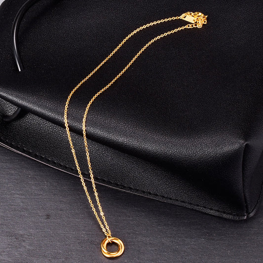 Women's Fashionable Golden Three Simple Temperamental Cold Necklaces