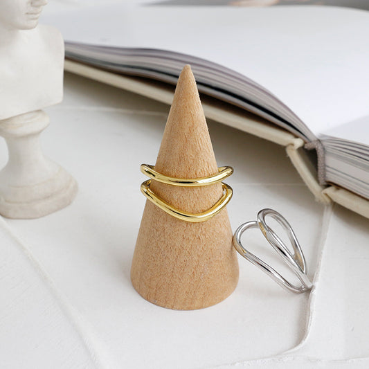 Korean Style Sterling Sier Minimalist Line Rings