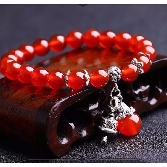 Zodiac Natural Red Agate Crystal Gift Bracelets