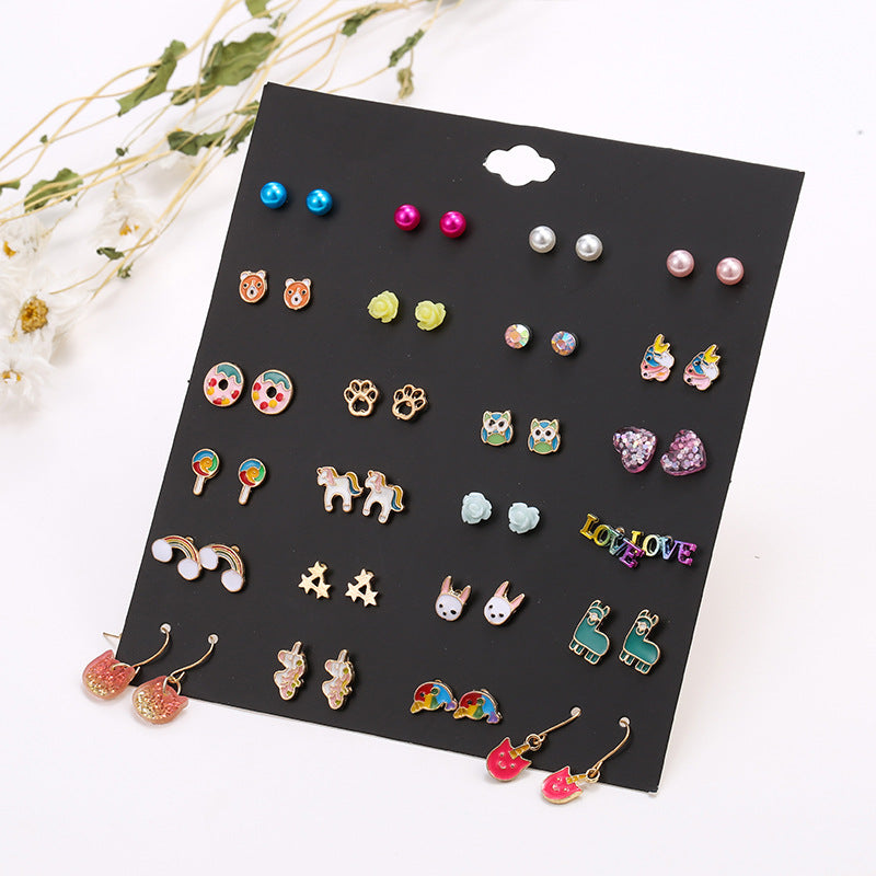 Wild Animal Fruit Combination Suit Female Earrings