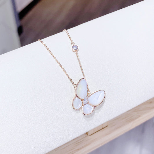 Fashion Fritillary Butterfly Female Micro Inlaid Zircon Necklaces