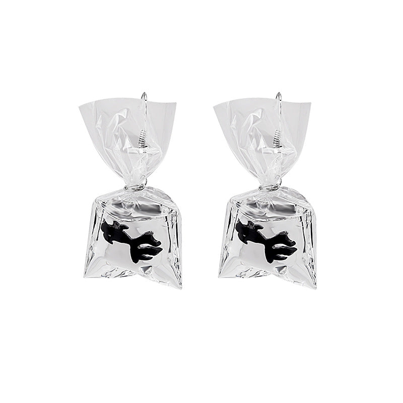 Cartoon Fun Goldfish Creative Personality Transparent Water Earrings