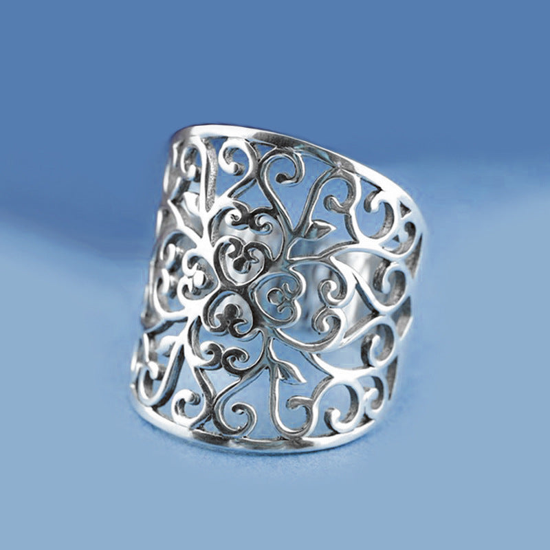 Domineering Personalized Sier Plated Vintage Auspicious Ring