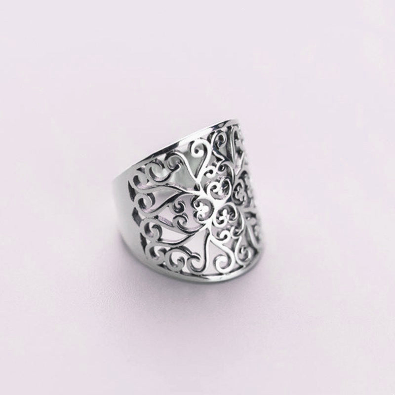 Domineering Personalized Sier Plated Vintage Auspicious Ring