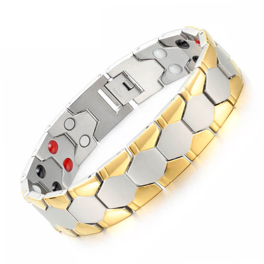 Men's Titanium Steel Double Row Magnet Energy Bracelets