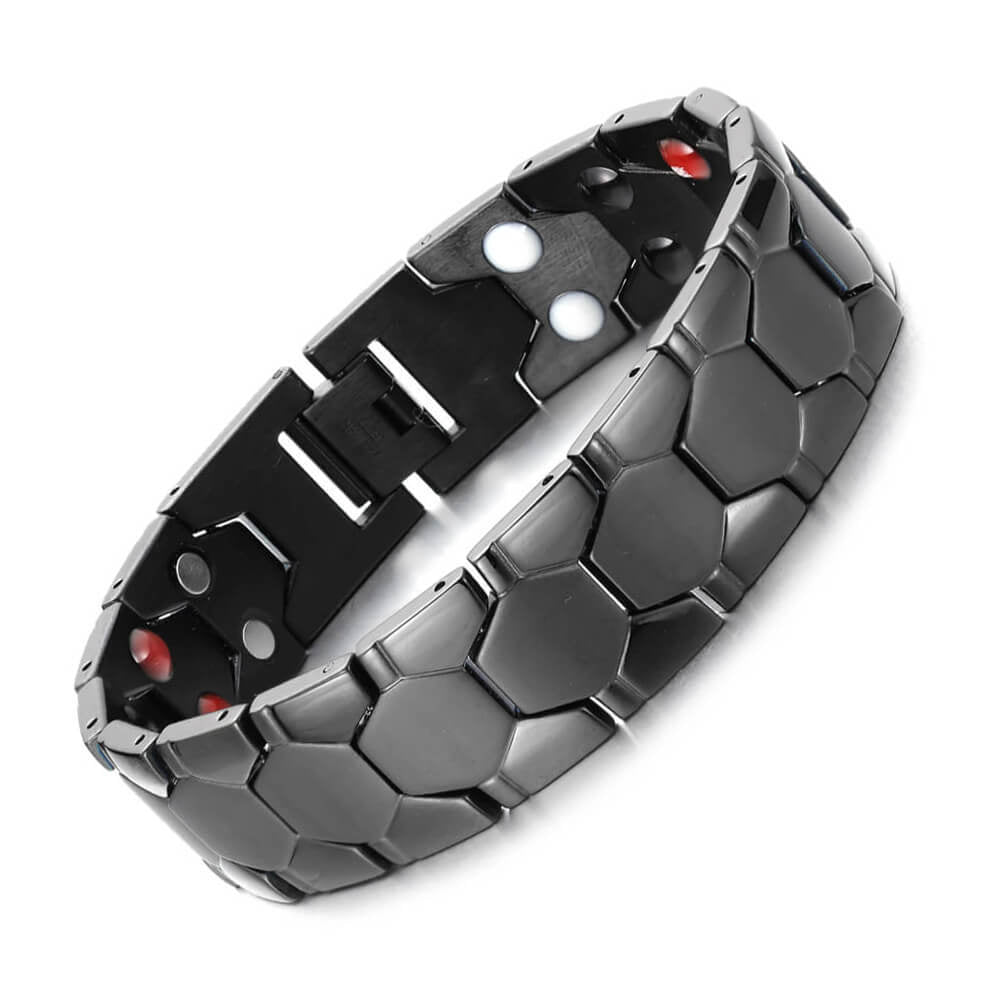 Men's Titanium Steel Double Row Magnet Energy Bracelets