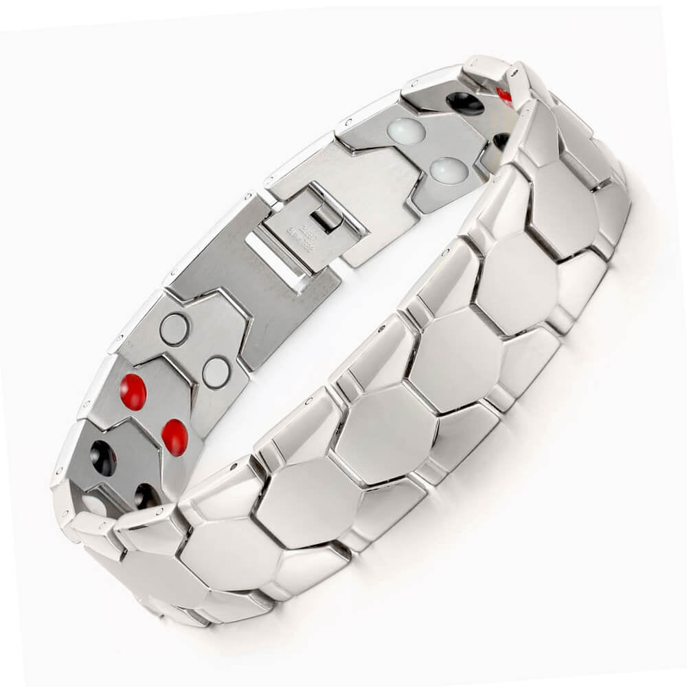 Men's Titanium Steel Double Row Magnet Energy Bracelets