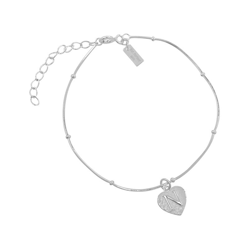 Optional Female Sier Heart Design Minimalist Bracelets