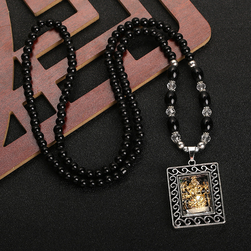 Ethnic Style Thailand Long Amulet Auspicious Elephant Necklace