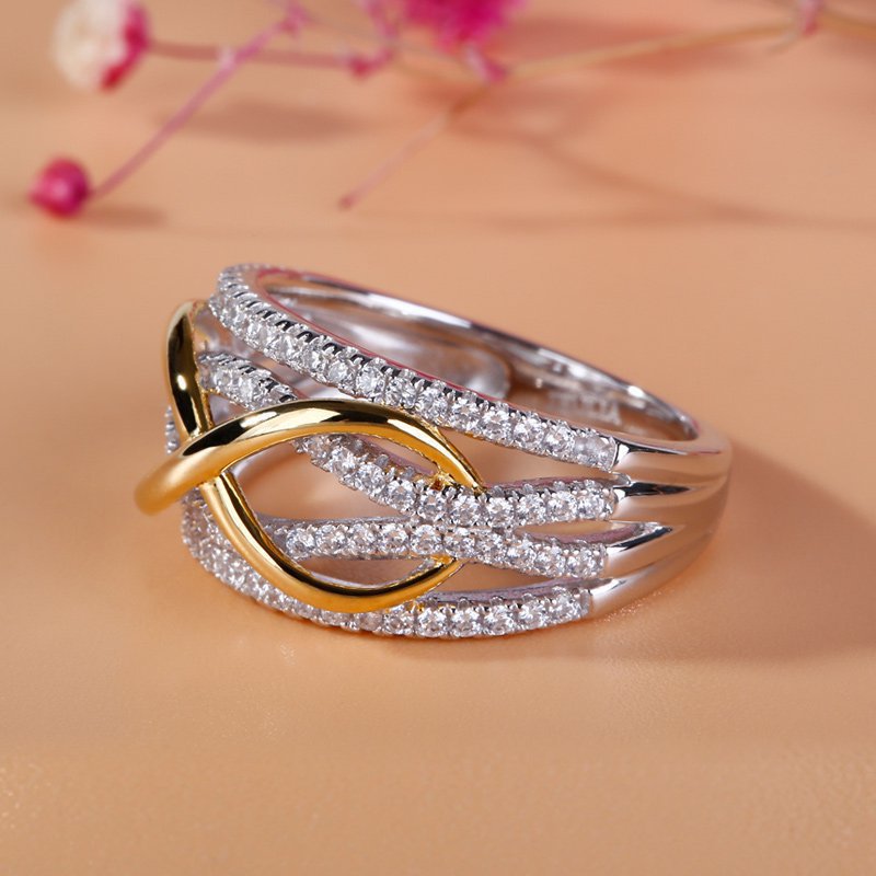 Women's Accessories Fashion Gold-plated Color Separation Wedding Rings