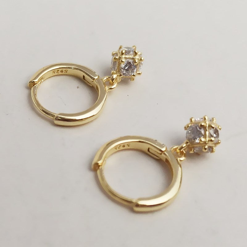 Simple Refined Rhinestone Zircon Temperament Ear Earrings