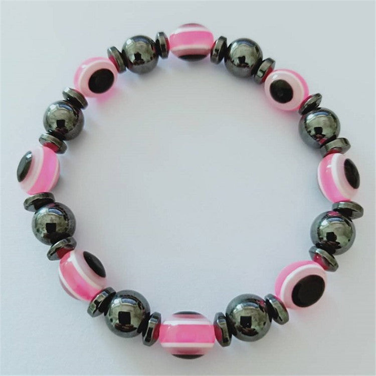 Stone Magnet Elastic Blue Eyes Flat Beads Bracelets