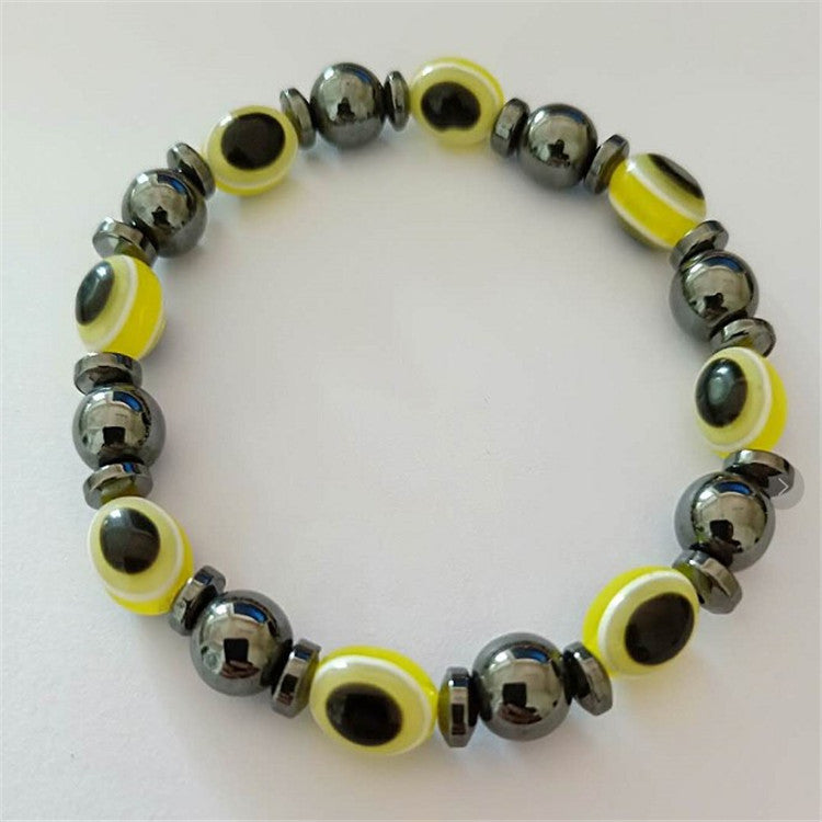 Stone Magnet Elastic Blue Eyes Flat Beads Bracelets