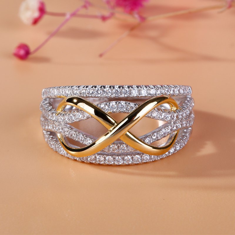 Women's Accessories Fashion Gold-plated Color Separation Wedding Rings