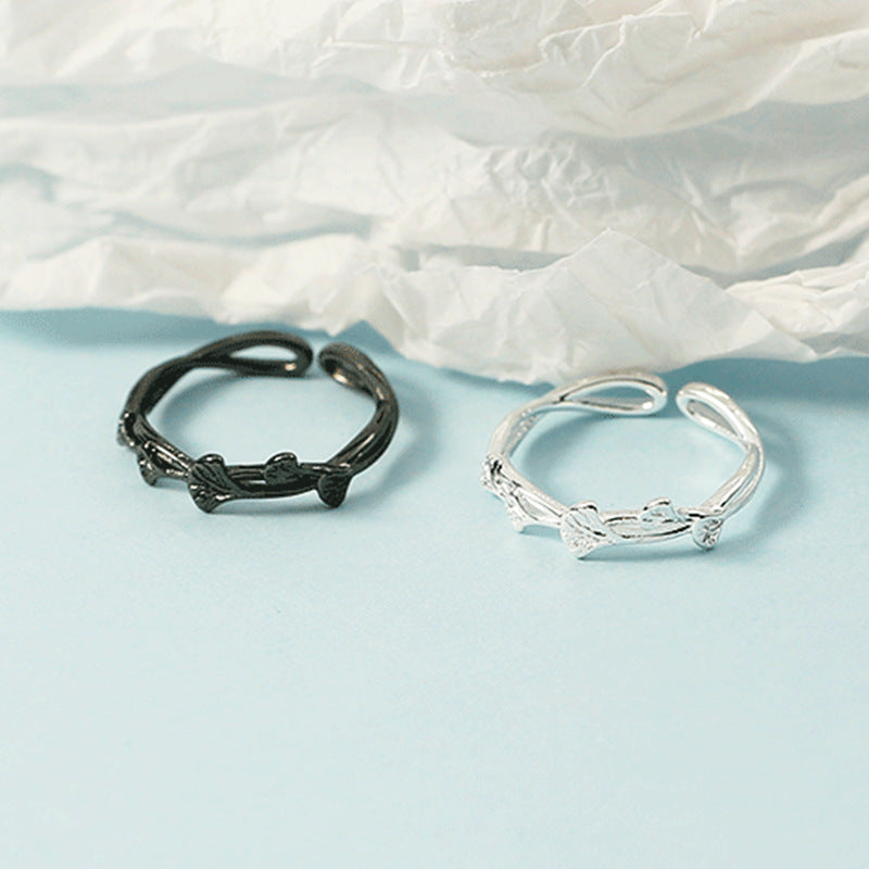 Women's Leaf Open Exquisite Vine Artistic Fresh Gift For Fashion Unit Ring