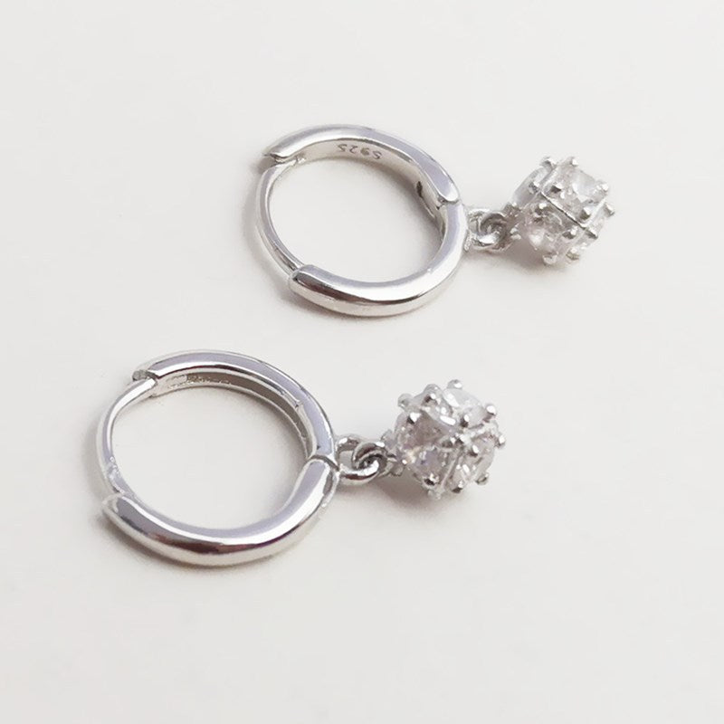 Simple Refined Rhinestone Zircon Temperament Ear Earrings