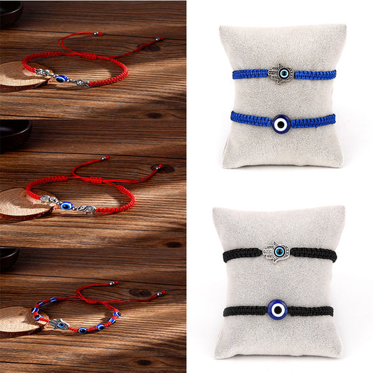 Women's Blue Eyes Fashion Simple Palm Chain Artistic Adjustable Carrying Bracelet