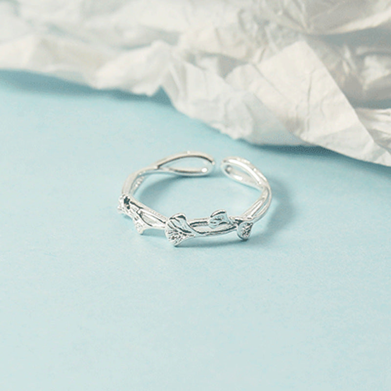 Women's Leaf Open Exquisite Vine Artistic Fresh Gift For Fashion Unit Ring