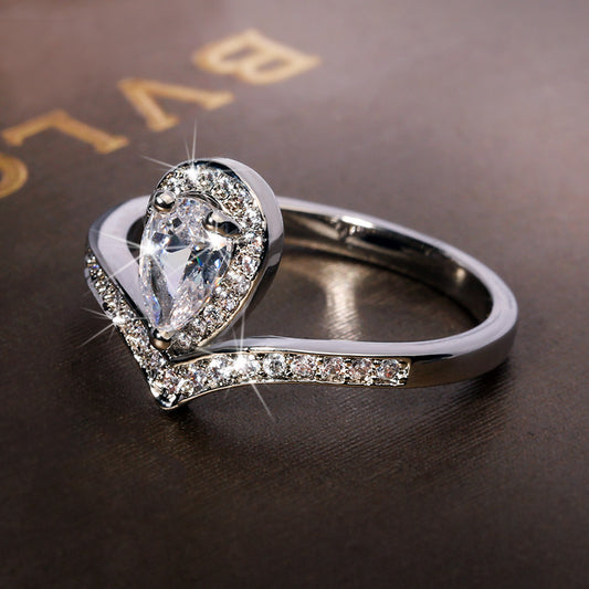 Korean Fashion Fashionmonger Sier Plated Inlaid Artificial Rings