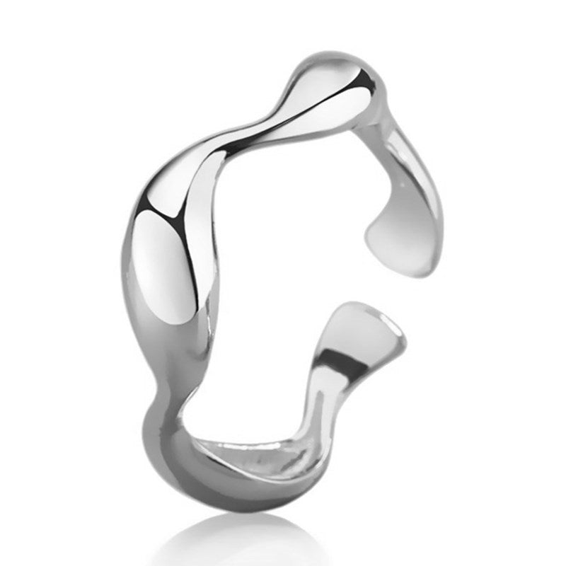 Women's Personality Design Curve Open Temperament Glossy Rings
