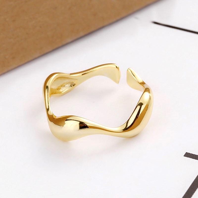 Women's Personality Design Curve Open Temperament Glossy Rings