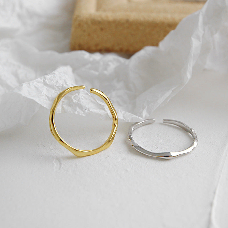 Women's Style Stackable Wear Simple Personalized Cold Minimalist Irregular Rings