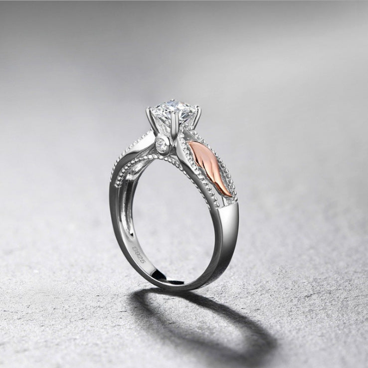 Zircon Ornament Angel Wings Creative Female Rings