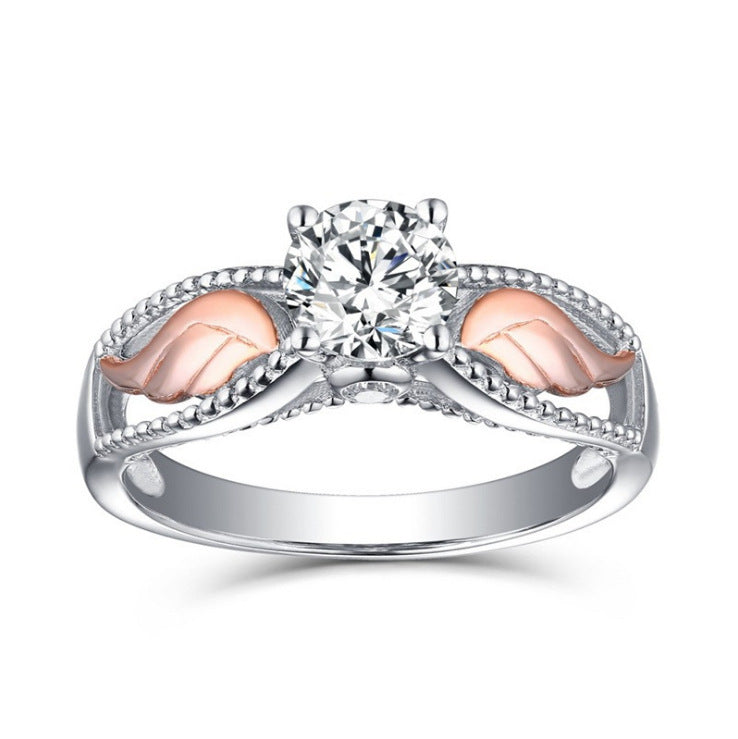 Zircon Ornament Angel Wings Creative Female Rings