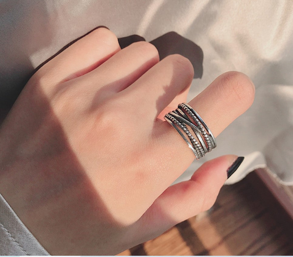 Men's Simple Retro Female Roman Digital Style Rings