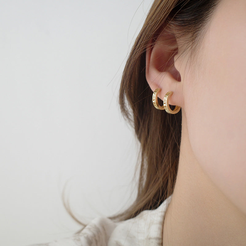 Sier Needle Ear Clip Female Trendy Earrings