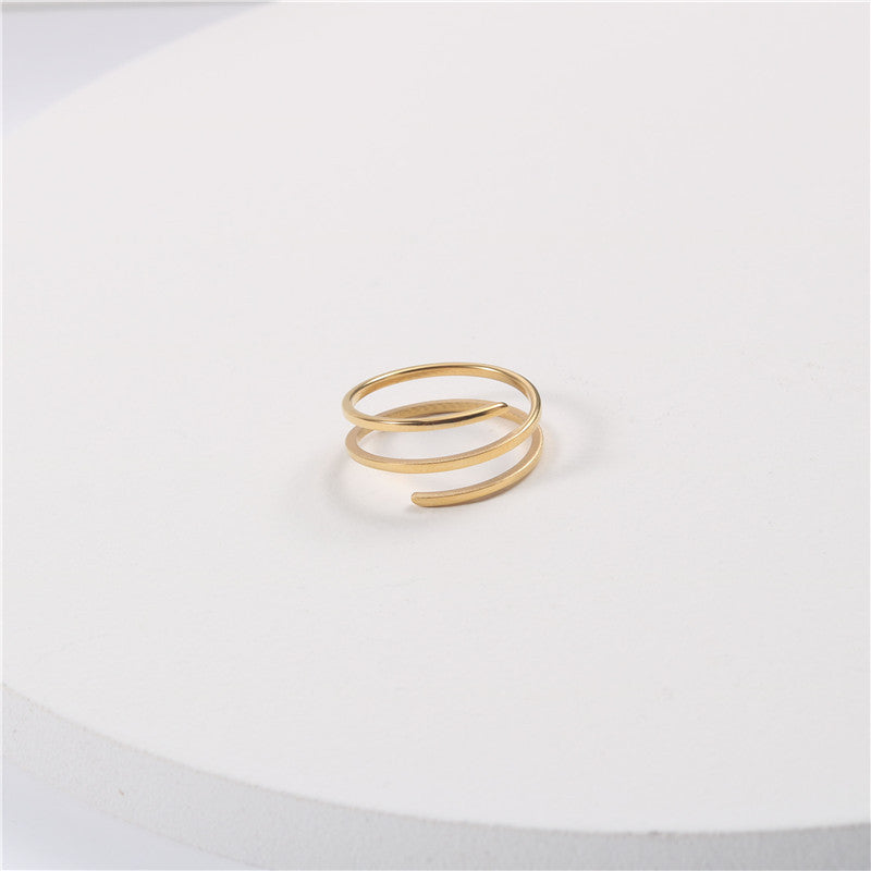Classy Classic Design Titanium Steel Spiral Rings