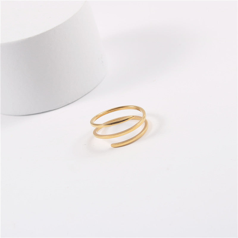 Classy Classic Design Titanium Steel Spiral Rings
