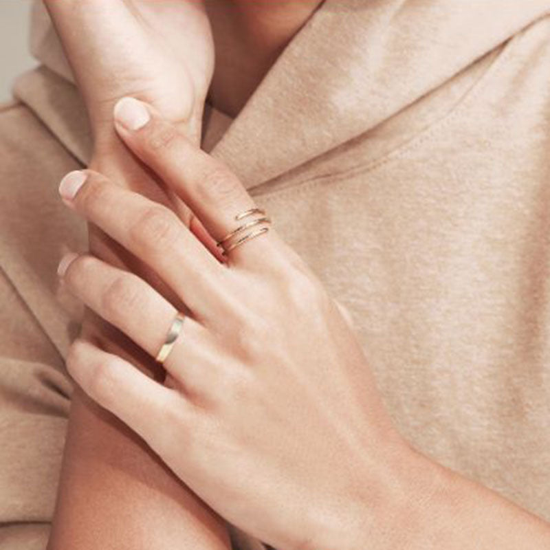 Classy Classic Design Titanium Steel Spiral Rings