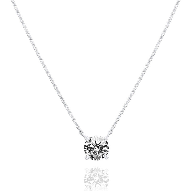 Fashion Sier Female Temperament Zirconium Diamond Necklaces