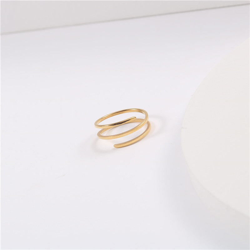 Classy Classic Design Titanium Steel Spiral Rings
