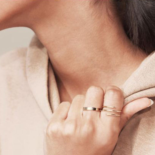 Classy Classic Design Titanium Steel Spiral Rings