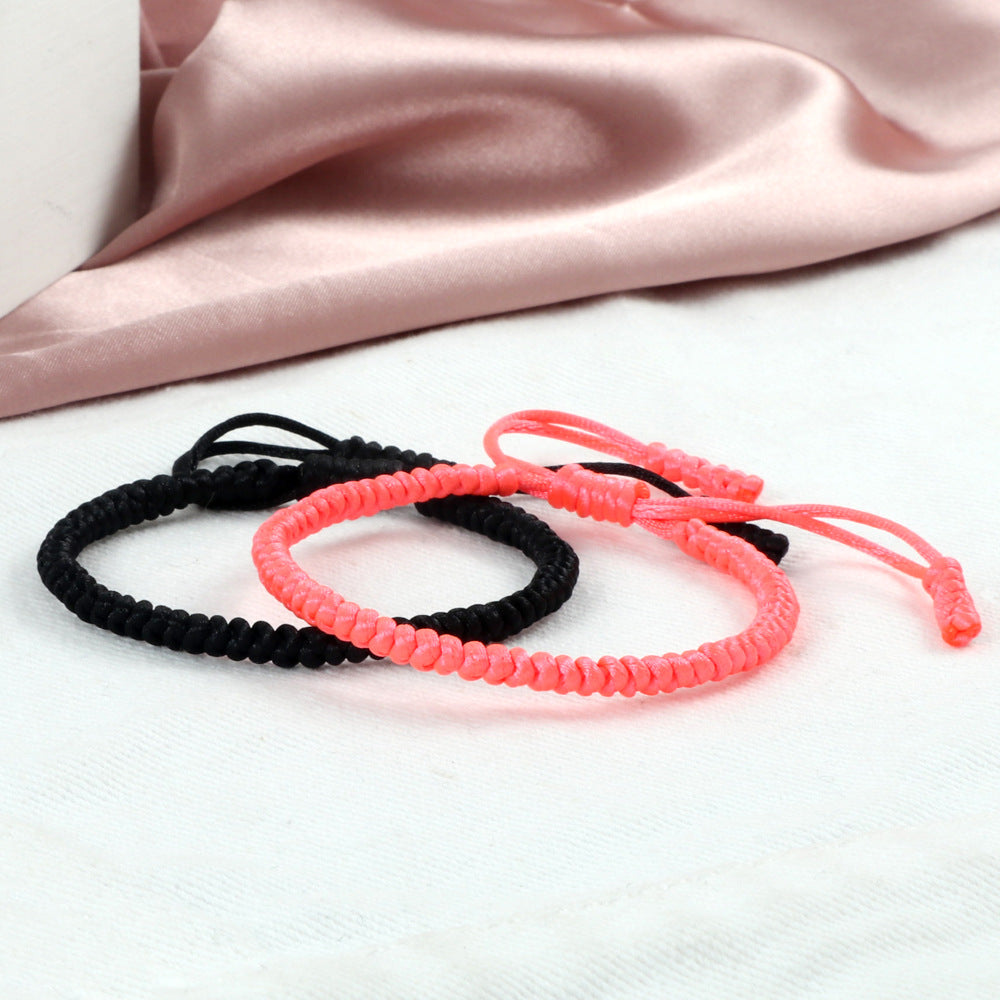 Women's & Men's Vintage Silk Carrying Strap Blessing Knot Wrist Diamond Bracelets