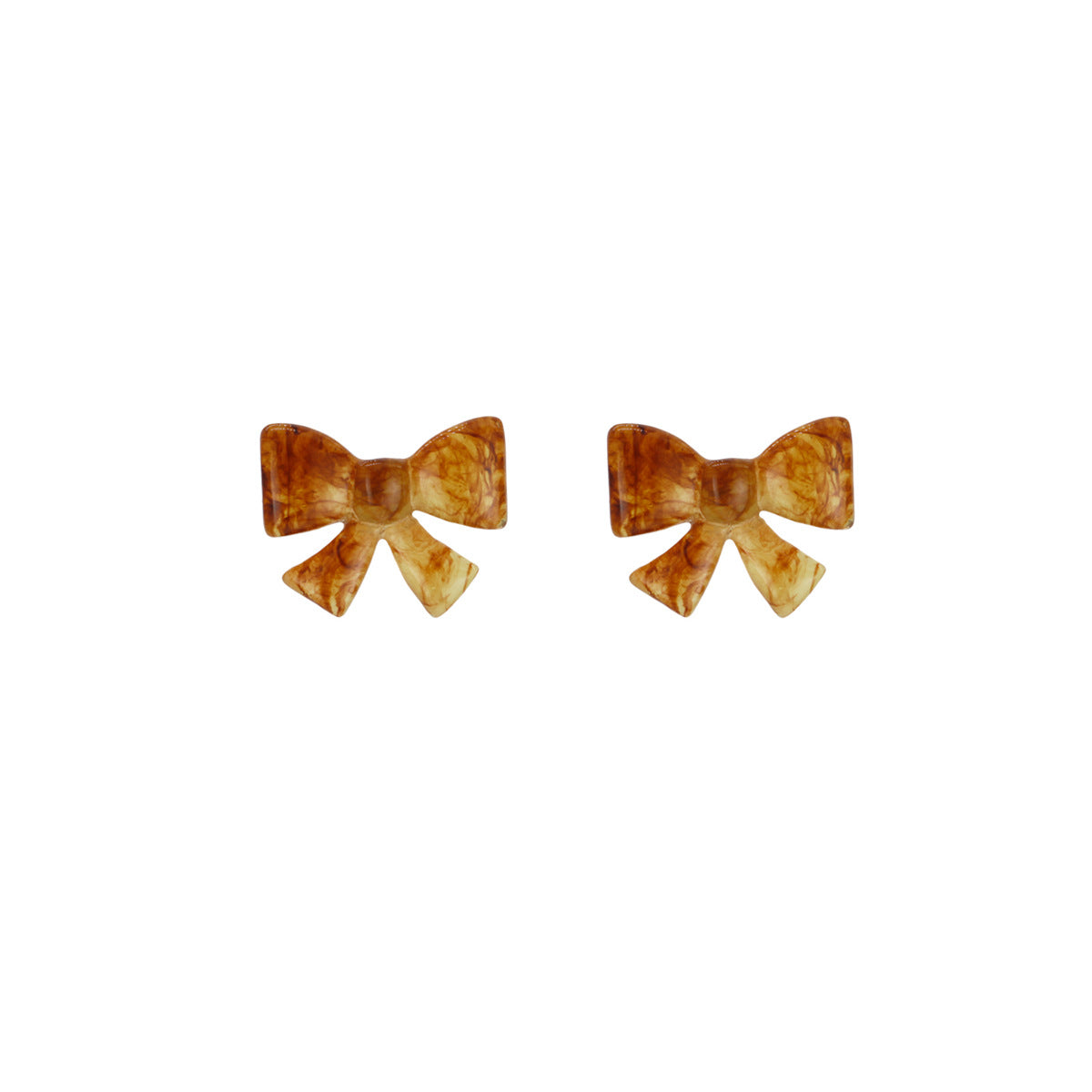 Women's Vintage Bow Resin Amber Personalized Style Ear Earrings