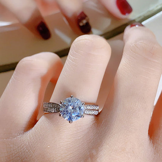 Moissanite Carat Large Diamond Bottomless Inlaid Rings